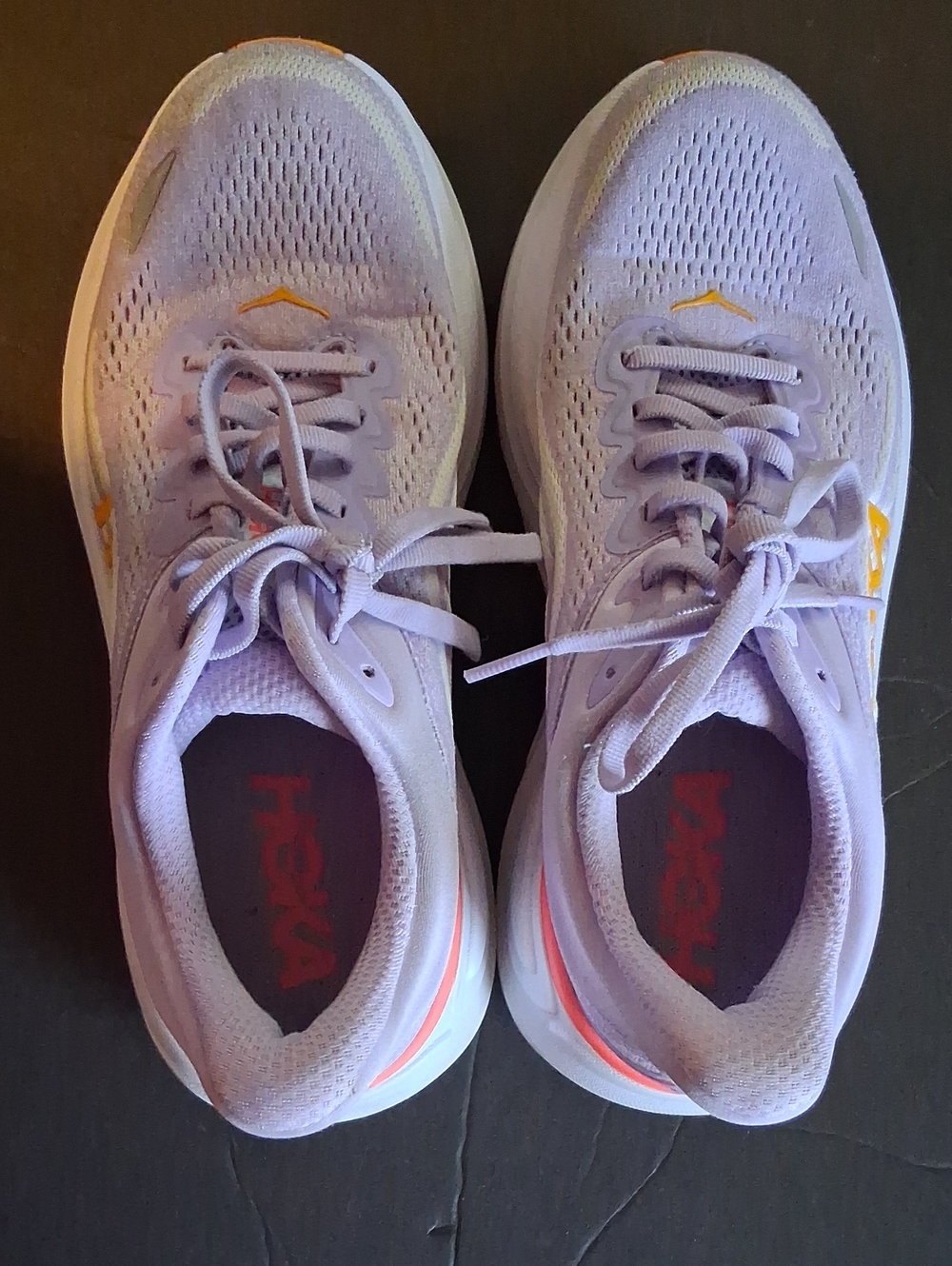 Hoka Lavender and Coral Women's Athletic Running Shoes